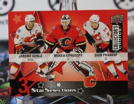 2009-10 UPPER DECK COLLECTOR'S CHOICE JAROME IGINLA MIKKA KIPRUSOFF DION PHANEUF # 205  HOCKEY NHL CALGARY FLAMES  CARD