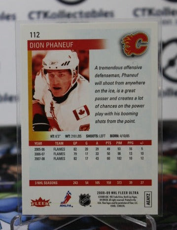 2008-09  FLEER ULTRA DION PHANEUF # 112 HOCKEY NHL CALGARY FLAMES  CARD