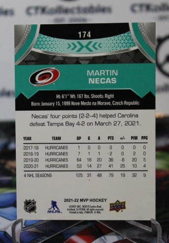 2021-22 UPPER DECK  MVP MARTIN NECAS # 174 CAROLINA HURRICANES NHL HOCKEY TRADING CARD