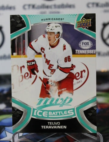 2021-22 UPPER DECK  MVP TEUVO TERAVAINEN # 86 ICE BATTLES CAROLINA HURRICANES NHL HOCKEY TRADING CARD