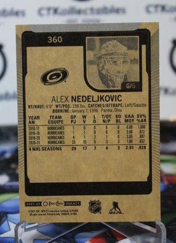 2021-22 O-PEE-CHEE ALEX NEDELJKOVIC # 360 CAROLINA HURRICANES NHL HOCKEY TRADING CARD