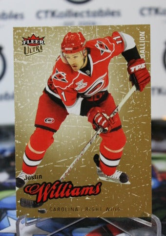 2008-09 FLEER ULTRA JUSTIN WILLIAMS # 24 CAROLINA HURRICANES NHL HOCKEY TRADING CARD