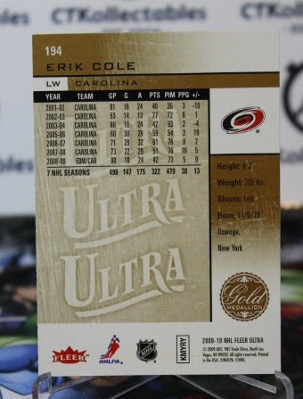 2009-10 FLEER ULTRA ERIK COLE # 194 CAROLINA HURRICANES NHL HOCKEY TRADING CARD