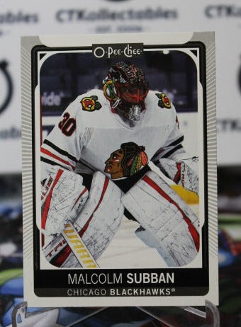 2021-22 O-PEE-CHEE MALCOLM SUBBAN # 326 CHICAGO BLACKHAWKS NHL HOCKEY TRADING CARD