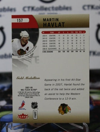 2007-08 FLEER ULTRA MARTIN HAVLAT # 157 CHICAGO BLACKHAWKS NHL HOCKEY TRADING CARD