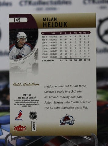 2007-08  FLEER ULTRA MILAN HEJDUK # 149 COLORADO AVALANCHE  NHL HOCKEY TRADING CARD