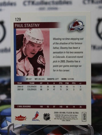 2008-09  FLEER ULTRA PAUL STASTNY # 129 COLORADO AVALANCHE  NHL HOCKEY TRADING CARD