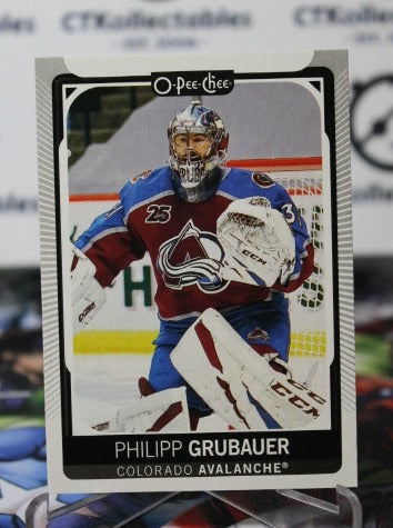 2021-22  O-PEE-CHEE PHILIPP GRUBAUER # 213  HOCKEY GOALTENDER  COLORADO AVALANCHE CARD