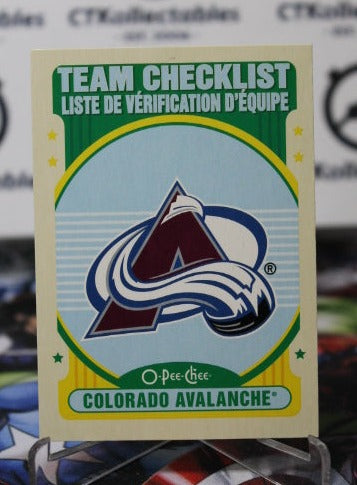 2021-22  O-PEE-CHEE TEAM CHECKLIST # 558 RETRO COLORADO AVALANCHE  NHL HOCKEY  CARD