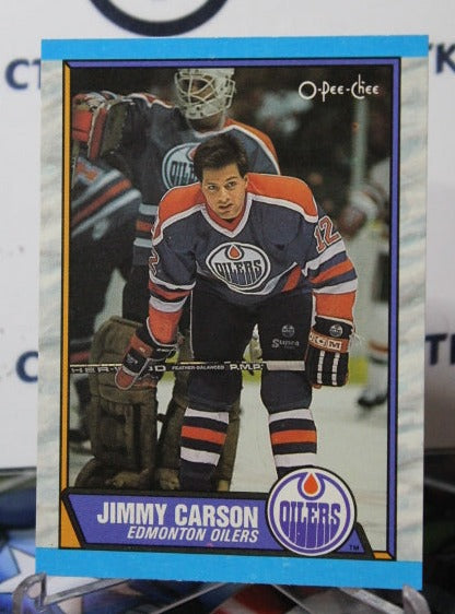 1989-90 O-PEE-CHEE JIMMY CARSON # 127  EDMONTON OILERS HOCKEY CARD