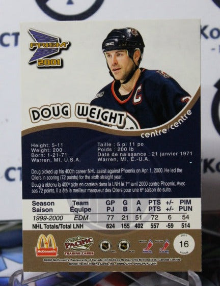 1999-20000 PRISM PACIFIC DOUG WEIGHT # 16 McDONALDS EDMONTON OILERS HOCKEY CARD