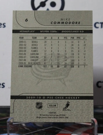 2009-10  O-PEE CHEE MIKE COMMODRE # 6 COLUMBUS BLUE JACKETS NHL HOCKEY TRADING CARD