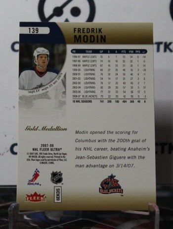 2007-08 FLEER ULTRA FREDRIK MODIN # 139 COLUMBUS BLUE JACKETS HOCKEY CARD