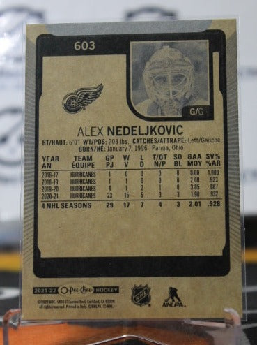 2021-22 O-PEE CHEE ALEX NEDELJKOVIC # 603 DETROIT RED WINGS NHL HOCKEY TRADING CARD