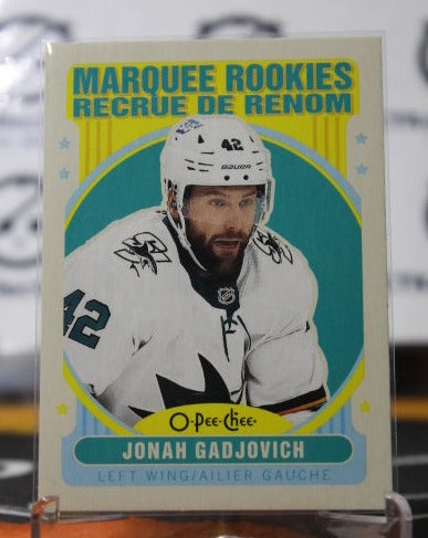 2021-22 O-PEE-CHEE JONAH GADJOVICH # 640 RETRO MARQUEE ROOKIE SAN JOSE SHARKS NHL HOCKEY CARD