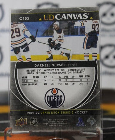 2021-22 UPPER DECK DARNELL NURSE # C152 UD CANVAS EDMONTON OILERS HOCKEY CARD