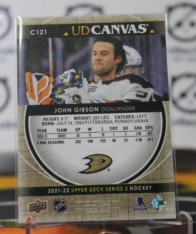 2021-22 UPPER DECK  JOHN GIBSON # C121 UD CANVAS ANAHEIM DUCKS NHL HOCKEY CARD