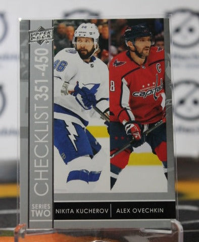 2021-22 UPPER DECK CHECKLIST # 450 OVERCHKIN / KUCHEROV NHL HOCKEY CARD