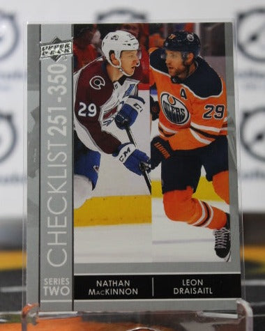 2021-22 UPPER DECK CHECKLIST # 449 MACKINNON / DRAISAITL NHL HOCKEY CARD