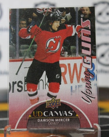 2021-22 UPPER DECK YOUNG GUNS DAWSON MERCER # C232 UD CANVAS ROOKIE NEW JERSEY DEVILS  NHL HOCKEY TRADING CARD