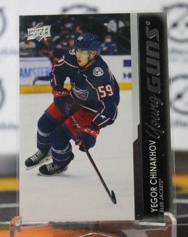 2021-22 UPPER DECK YOUNG GUNS YEGOR CHINAKHOV # 471 ROOKIE   COLUMBUS BLUE JACKETS NHL HOCKEY TRADING CARD