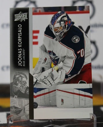 2021-22 UPPER DECK JOONAS KORPISALO # 304 GOALTENDER COLUMBUS BLUE JACKETS HOCKEY CARD