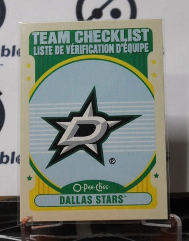 2021-2022 O-PEE-CHEE TEAM CHECKLIST # 560 RETRO DALLAS STARS NHL HOCKEY TRADING CARD