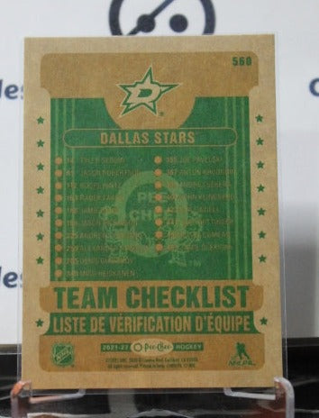 2021-2022 O-PEE-CHEE TEAM CHECKLIST # 560 RETRO DALLAS STARS NHL HOCKEY TRADING CARD