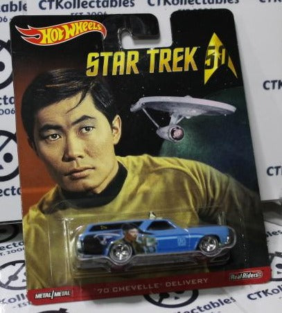 STAR TREK 50 SULU MATTEL HOT WHEELS '70 CHEVELLE DELIVERY REAL RIDERS 2015