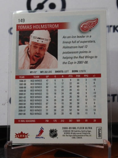 2008-09 FLEER ULTRA TOMAS HOLMSTROM # 149  DETROIT RED WINGS NHL HOCKEY TRADING CARD