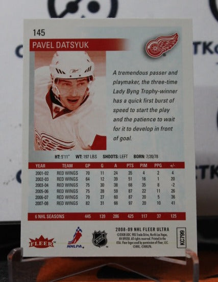 2008-09 FLEER ULTRA PAVEL DATSYUK # 145  DETROIT RED WINGS NHL HOCKEY TRADING CARD