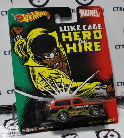 HOT WHEELS MATTEL LUKE CAGE MARVEL '70 CHEVY BLAZER (DAMAGED)