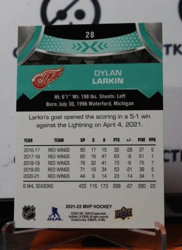 2021-22 UPPER DECK MVP DYLAN LARKIN # 28 DETROIT RED WINGS NHL HOCKEY TRADING CARD