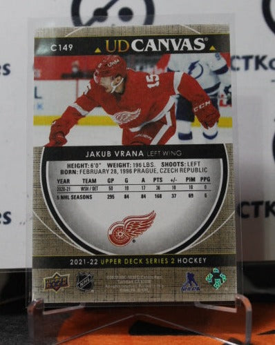 2021-22 UPPER DECK JAKUB VRANA # C149 UD CANVAS ROOKIE DETROIT RED WINGS NHL HOCKEY TRADING CARD