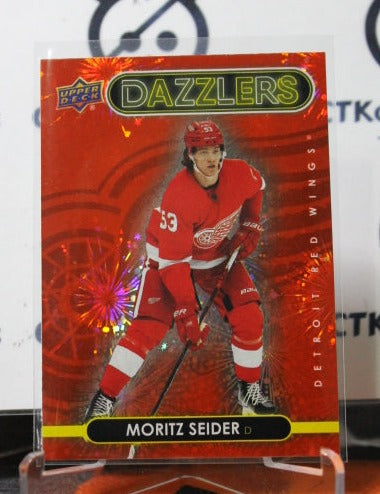 2021-22 UPPER DECK MORITZ SEIDER # DZ-67  DAZZLERS RED ROOKIE DETROIT RED WINGS NHL HOCKEY TRADING CARD