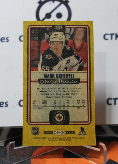 2021-22 O-PEE CHEE PREMIER MARK SCHEIFELE # P-22 TALLBOYS WINNIPEG JETS HOCKEY CARD