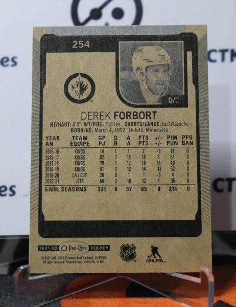 2021-22 O-PEE-CHEE DEREK FORBORT # 254  WINNIPEG JETS HOCKEY CARD