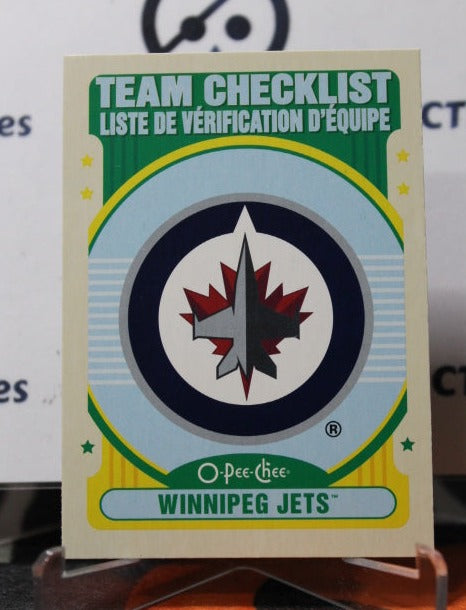 2021-22 O-PEE CHEE TEAM CHECLIST # 583 RETRO  WINNIPEG JETS HOCKEY CARD