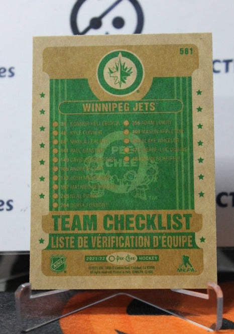 2021-22 O-PEE CHEE TEAM CHECLIST # 583 RETRO  WINNIPEG JETS HOCKEY CARD