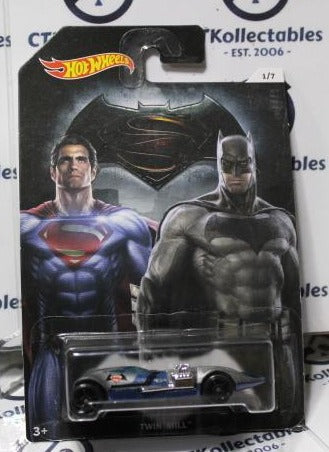 HOT WHEELS MATTEL BATMAN VS SUPERMAN DC TWIN MILL 1/7 Long Card 2015