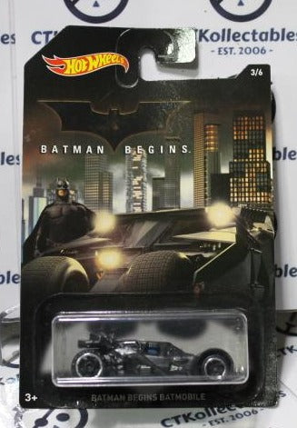 HOT WHEELS MATTEL  BATMAN BEGINS BATMOBILE 3/6 DC LONG CARD 2014