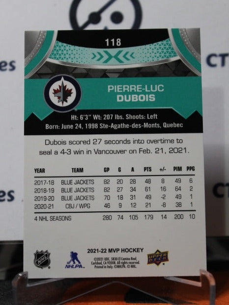 2021-22 UPPER DECK MVP PIERRE-LUC DUBOIS # 118 WINNIPRG JETS HOCKEY CARD