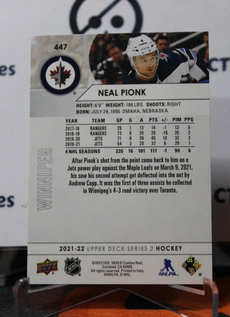 2021-22 UPPER DECK NEAL PIONK # 447 WINNIPRG JETS HOCKEY CARD