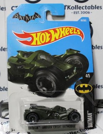 Hot Wheels 2015 Batman: DC Arkham Knight Batmobile 88/365 GREEN Long Card 4/5