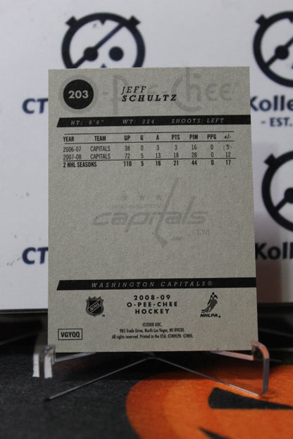 2008-09 O-PEE-CHEE JEFF SCHULTZ # 203 WASHINGTON CAPITALS NHL HOCKEY CARD