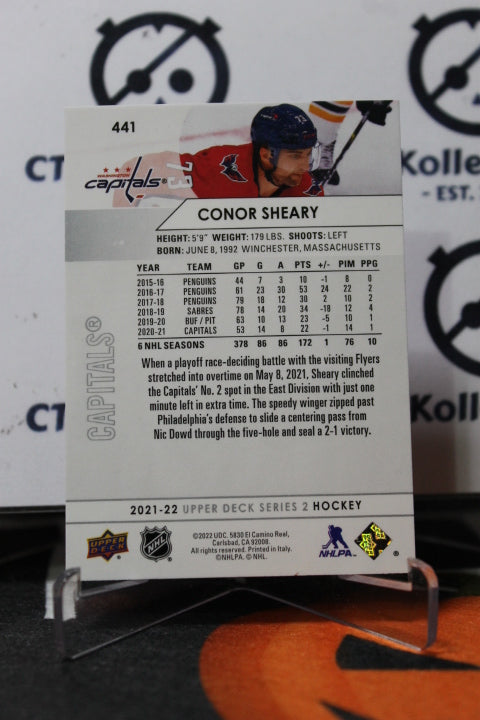 2021-22 UPPER DECK CONOR SHEARY # 441 WASHINGTON CAPITALS HOCKEY CARD