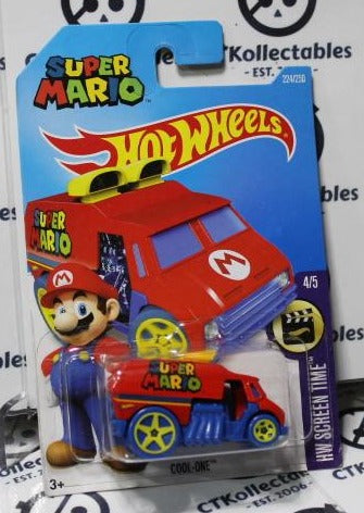 HOT WHEELS MATTEL SUPER MARIO 4/5 COOL-ONE HW SCREEN TIME 224/250 LONG CARD 2015