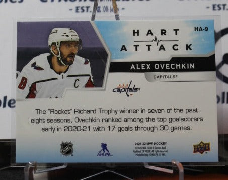 2021-22 UPPER DECK MVP ALEX OVECHKIN #  HA-9 HART ATTACK  WASHINGTON CAPITALS HOCKEY CARD