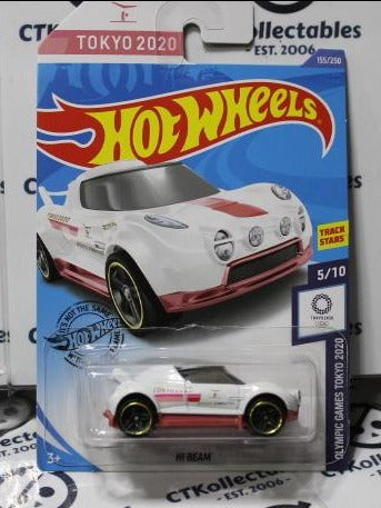 HOT WHEELS MATTEL TOKYO 2020 HI BEAM 5/10 WHITE OLYMPIC GAMES 155/250 LONG CARD 2018