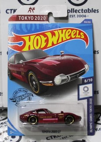 HOT WHEELS MATTEL TOKYO 2020 TOYOTA 200 GT 8/10 WHITE OLYMPIC GAMES 184/250 LONG CARD 2018